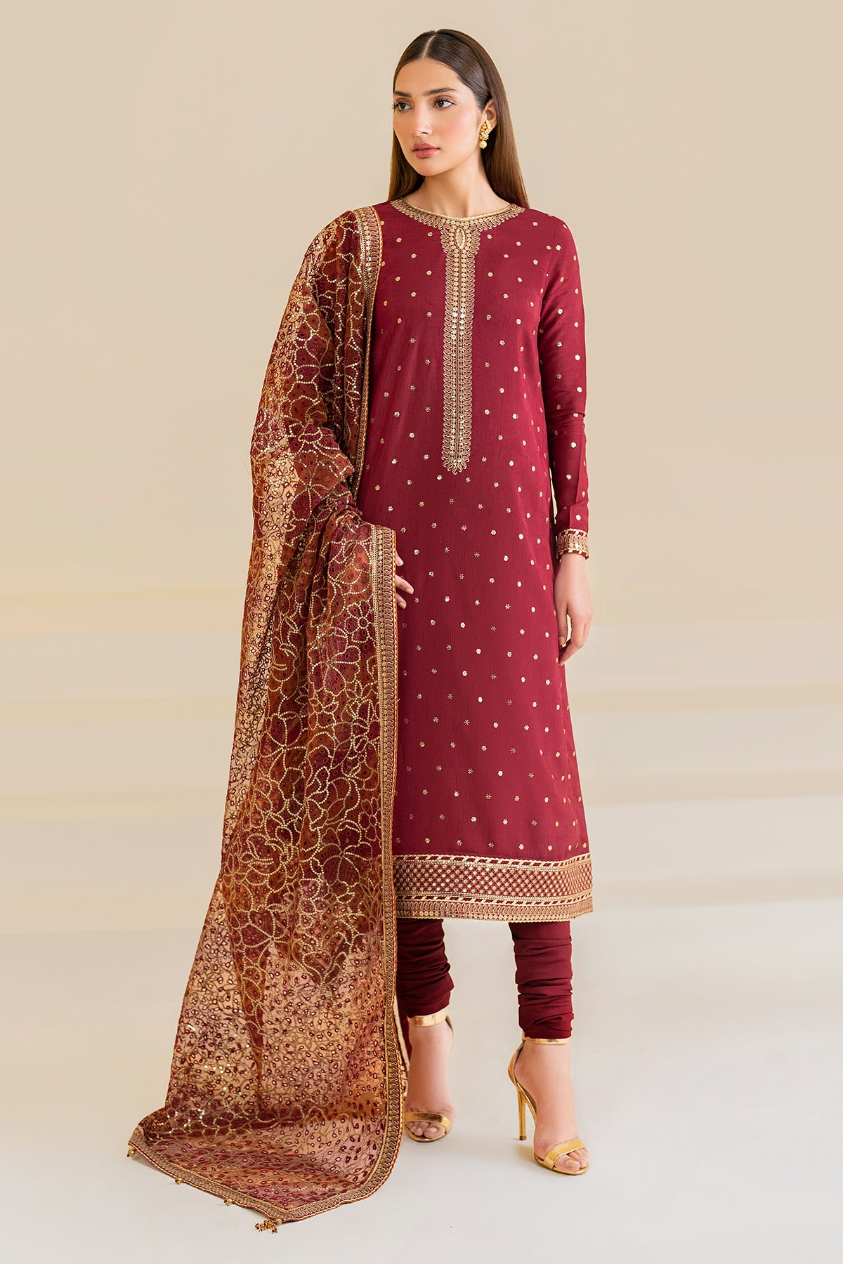 Embroidered Raw Silk UR-7017