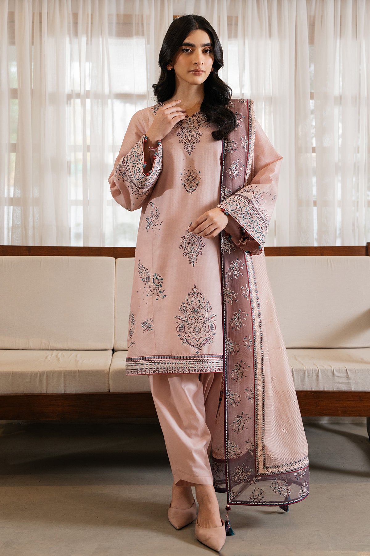 EMBROIDERED DOBBY LAWN RTW-1184