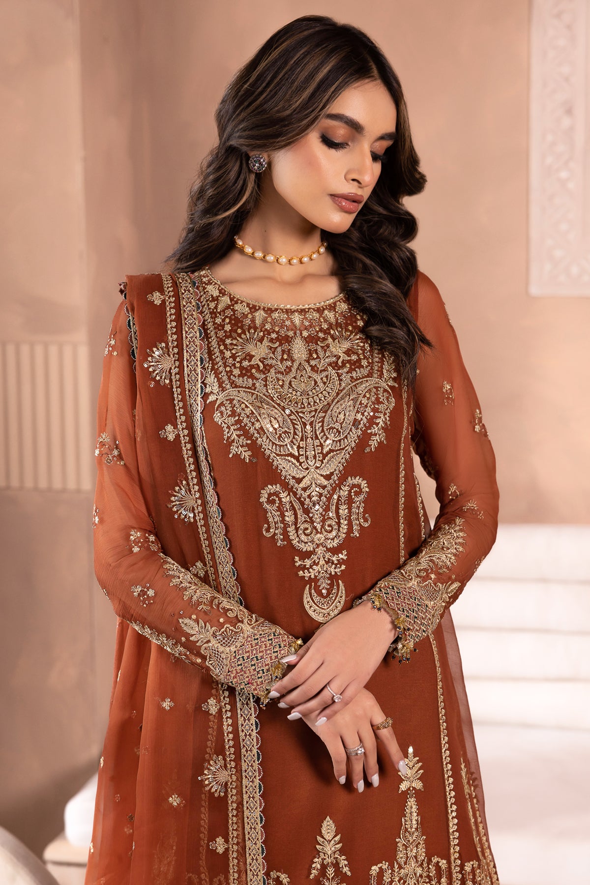 EMBROIDERED CHIFFON UC-3040