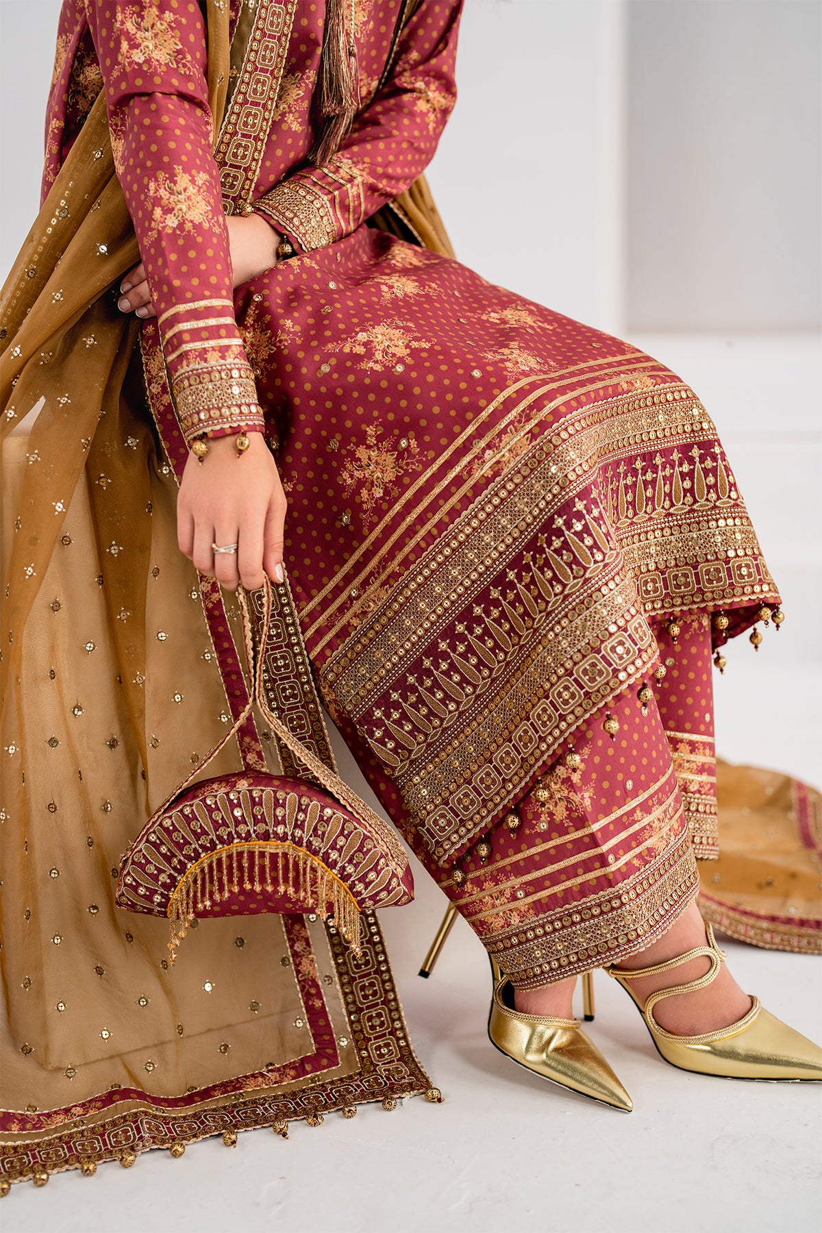 Embroidered Raw Silk UR-7029