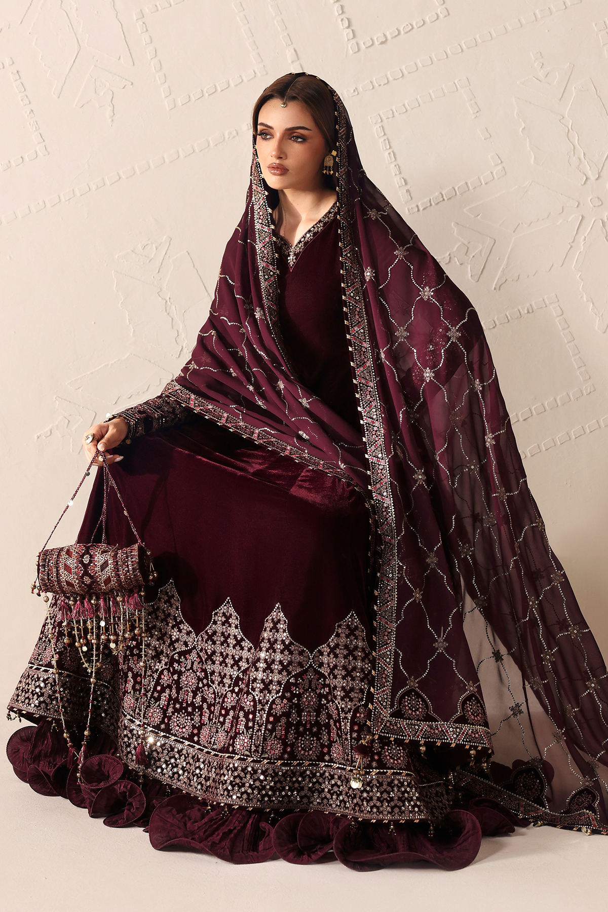 Embroidered Velvet Formal VF-2046