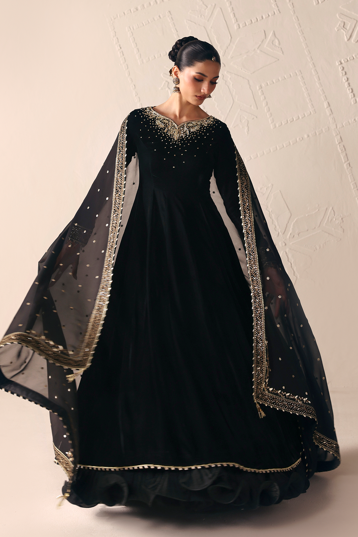 Embroidered Velvet Formal VF-2053