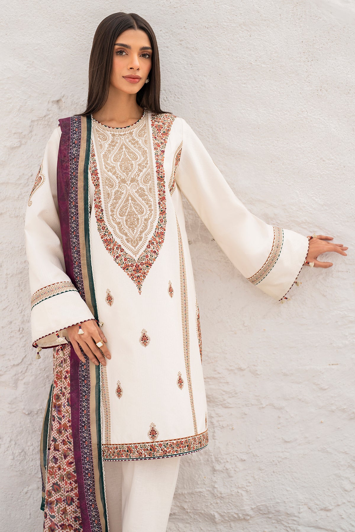 EMBROIDERED DOBBY LAWN RTW - 1173