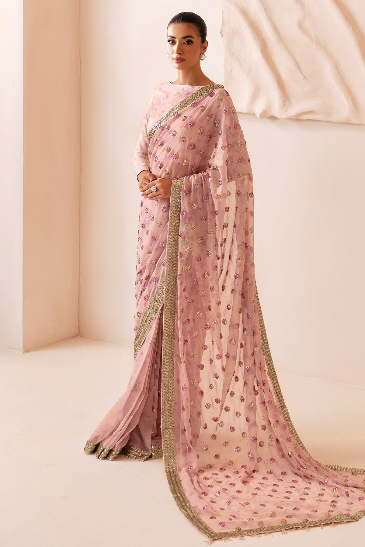 Premium Embroidered Raw Silk UR-7042