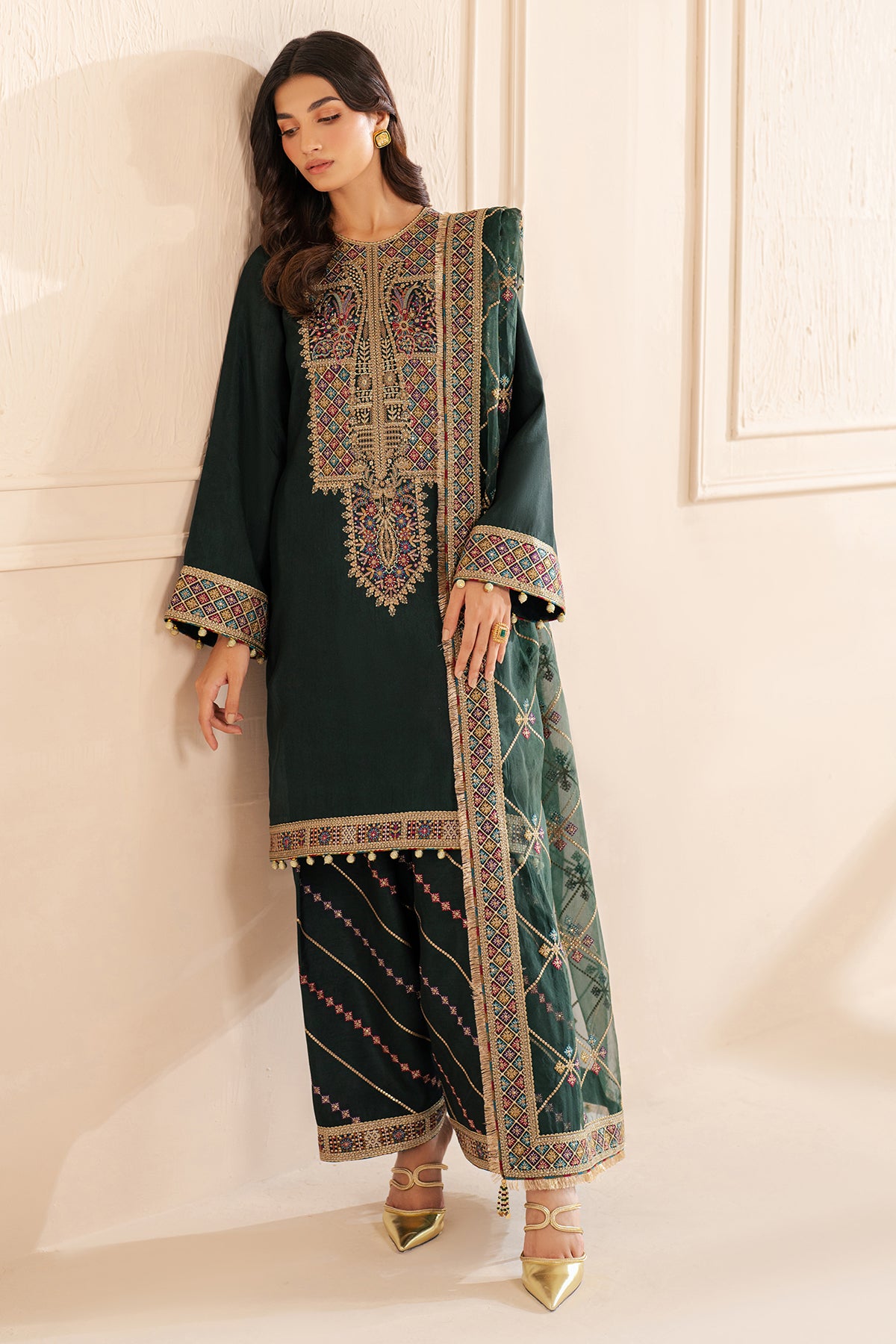 Embroidered Raw Silk UR-7049