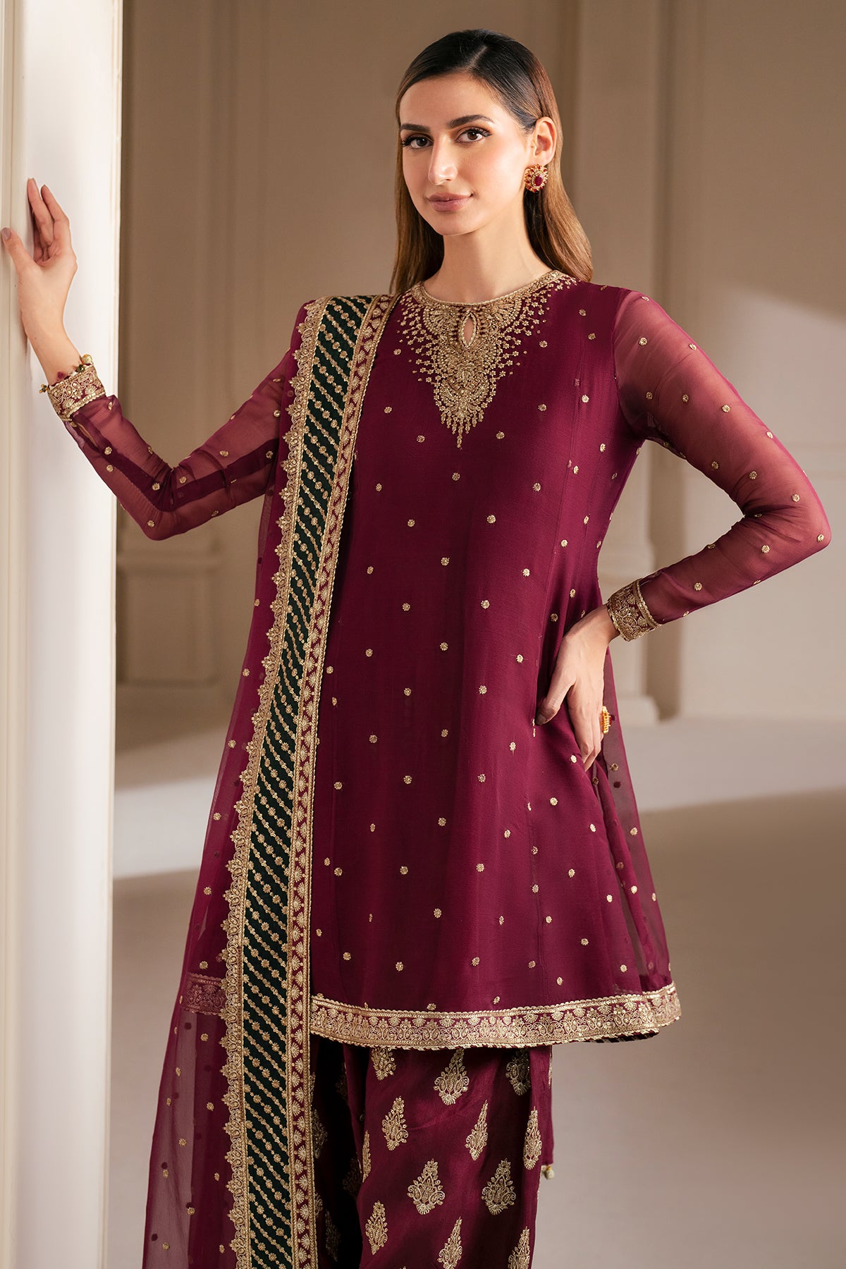 EMBROIDERED CHIFFON UC-3068