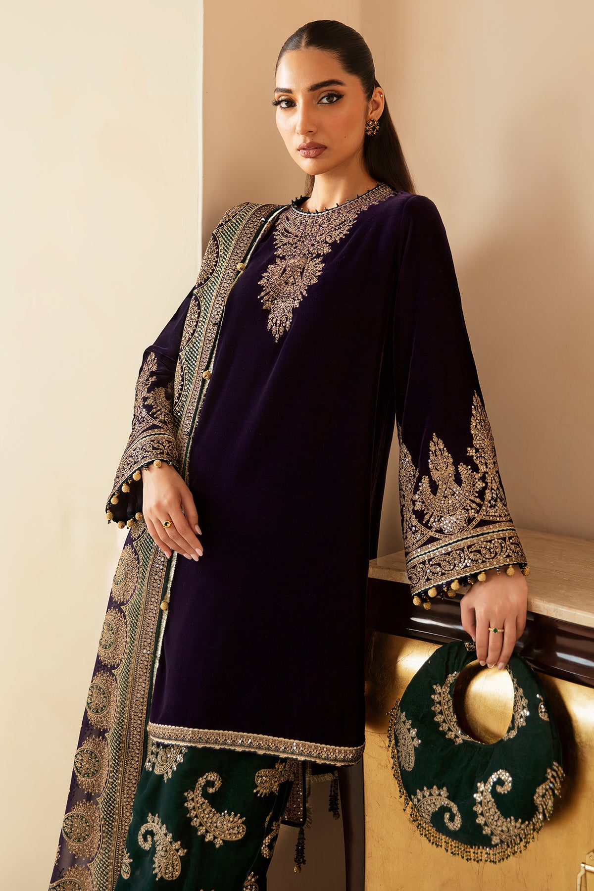 Embroidered Velvet Formal VF-2030