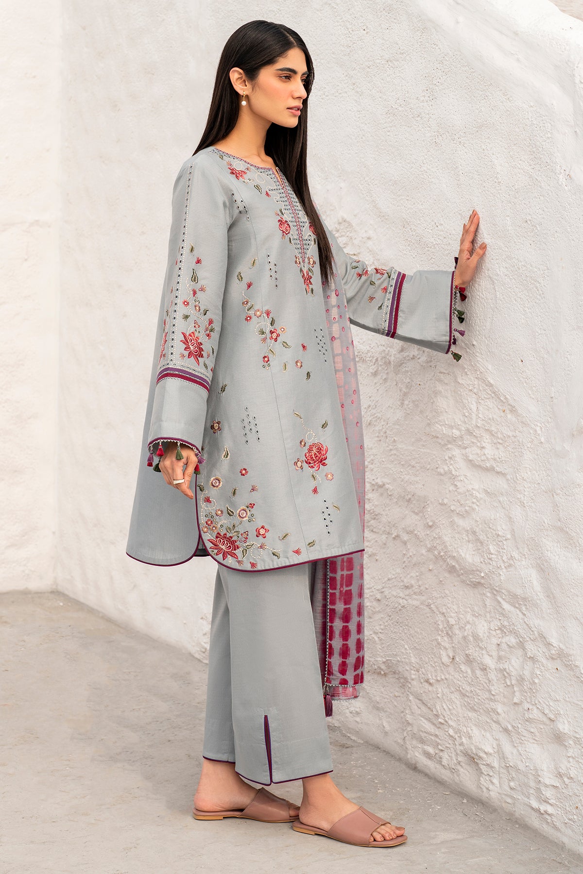 EMBROIDERED DOBBY LAWN RTW - 1172