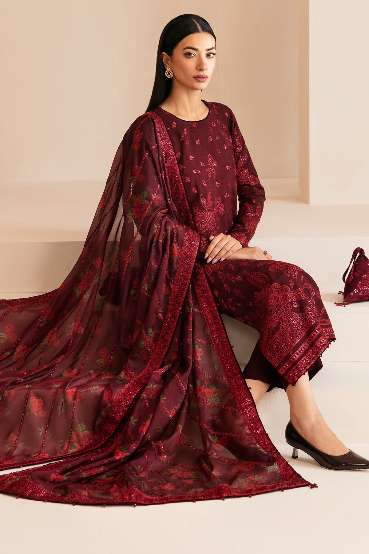 Premium Embroidered Raw Silk UR-7031