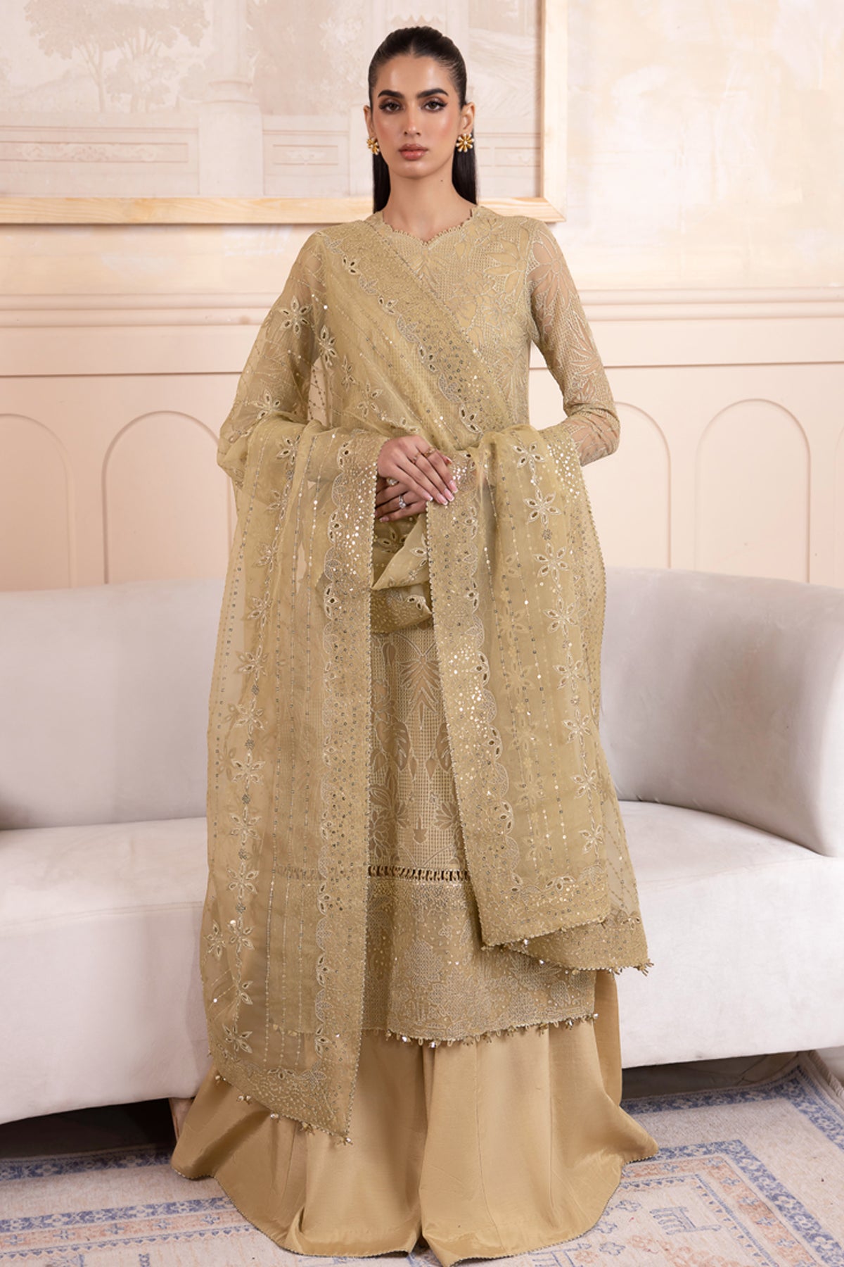 EMBROIDERED CHIFFON UC-3042