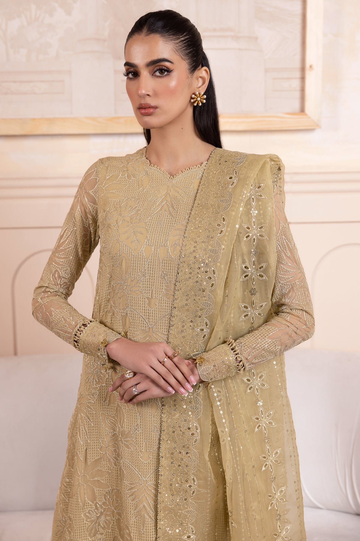 EMBROIDERED CHIFFON UC-3042