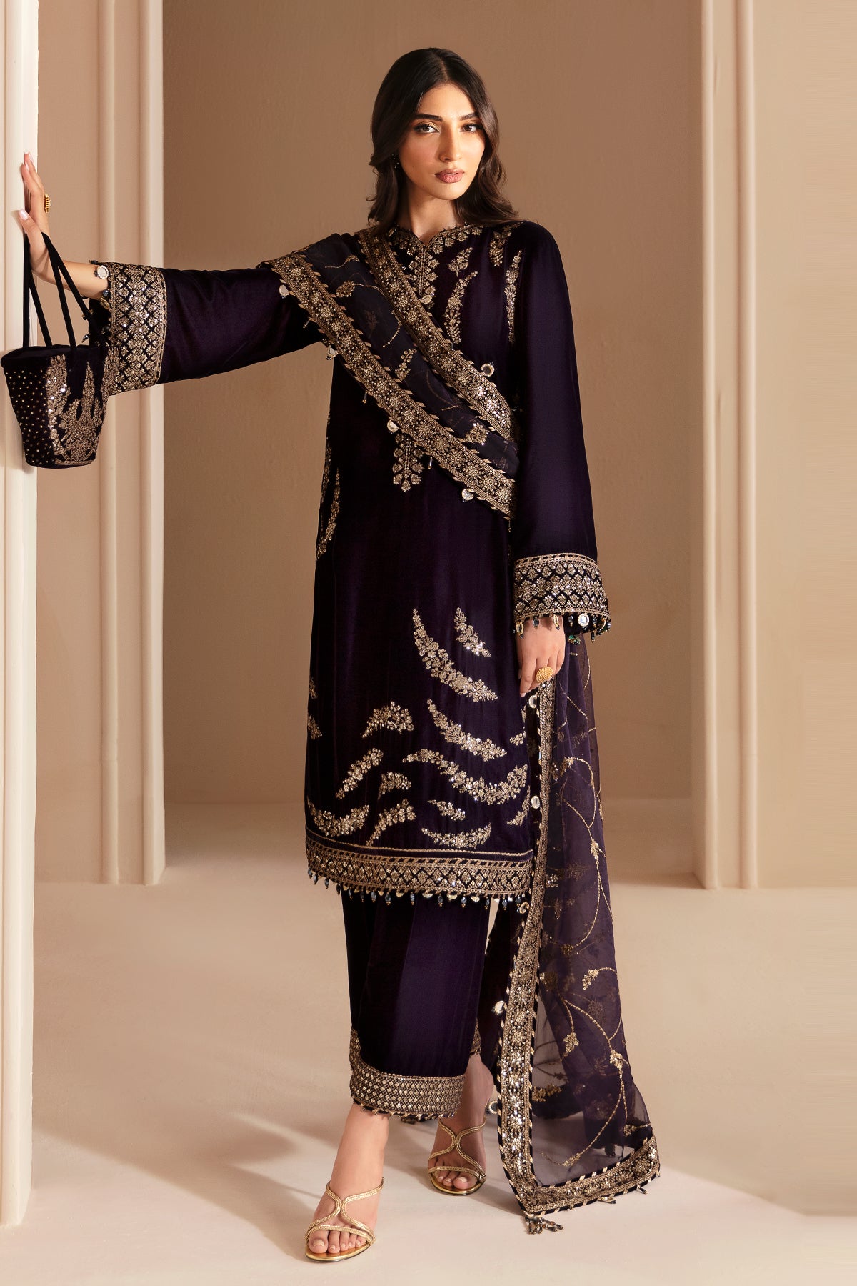 Embroidered Velvet Formal VF-2026