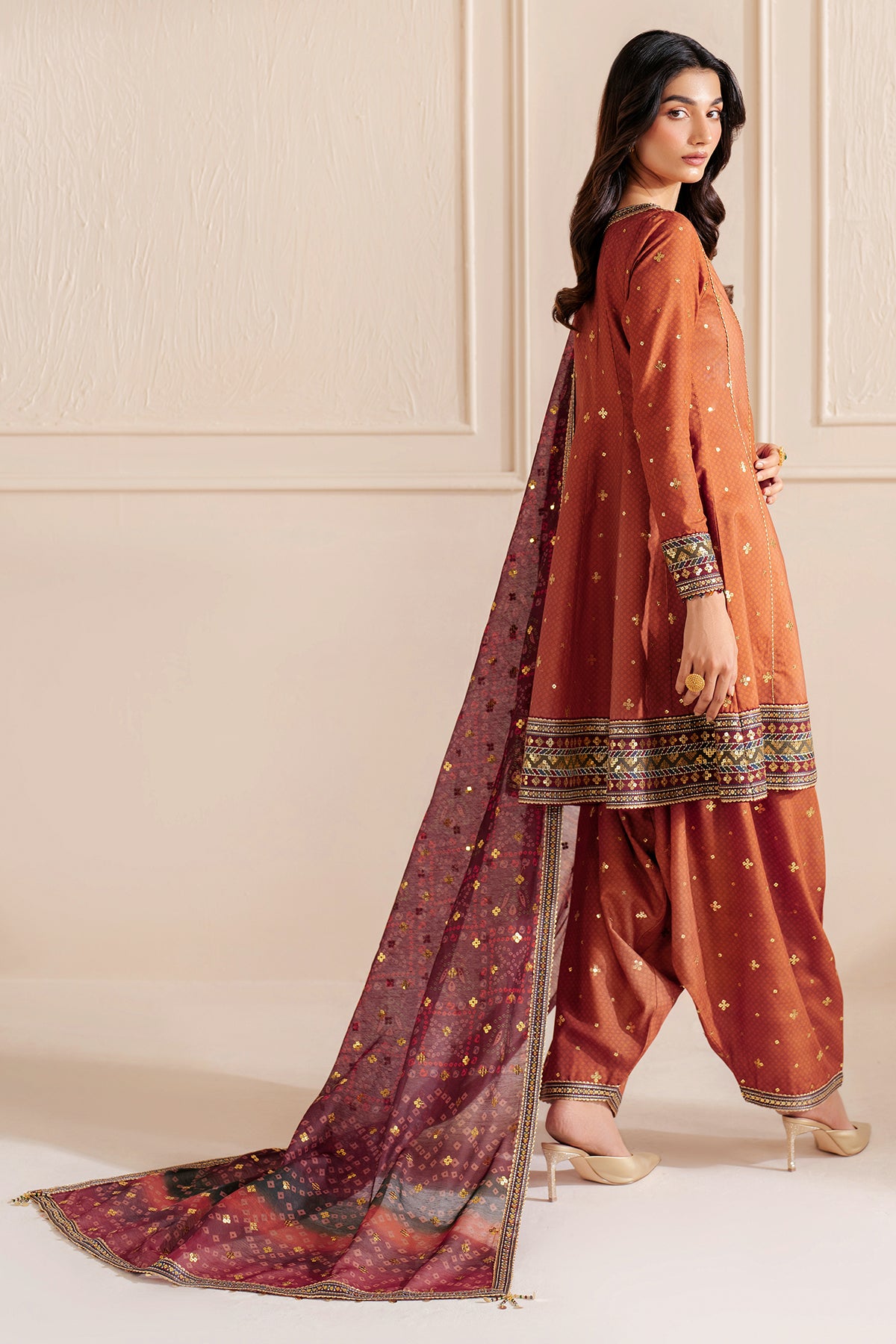 Embroidered Raw Silk UR-7050