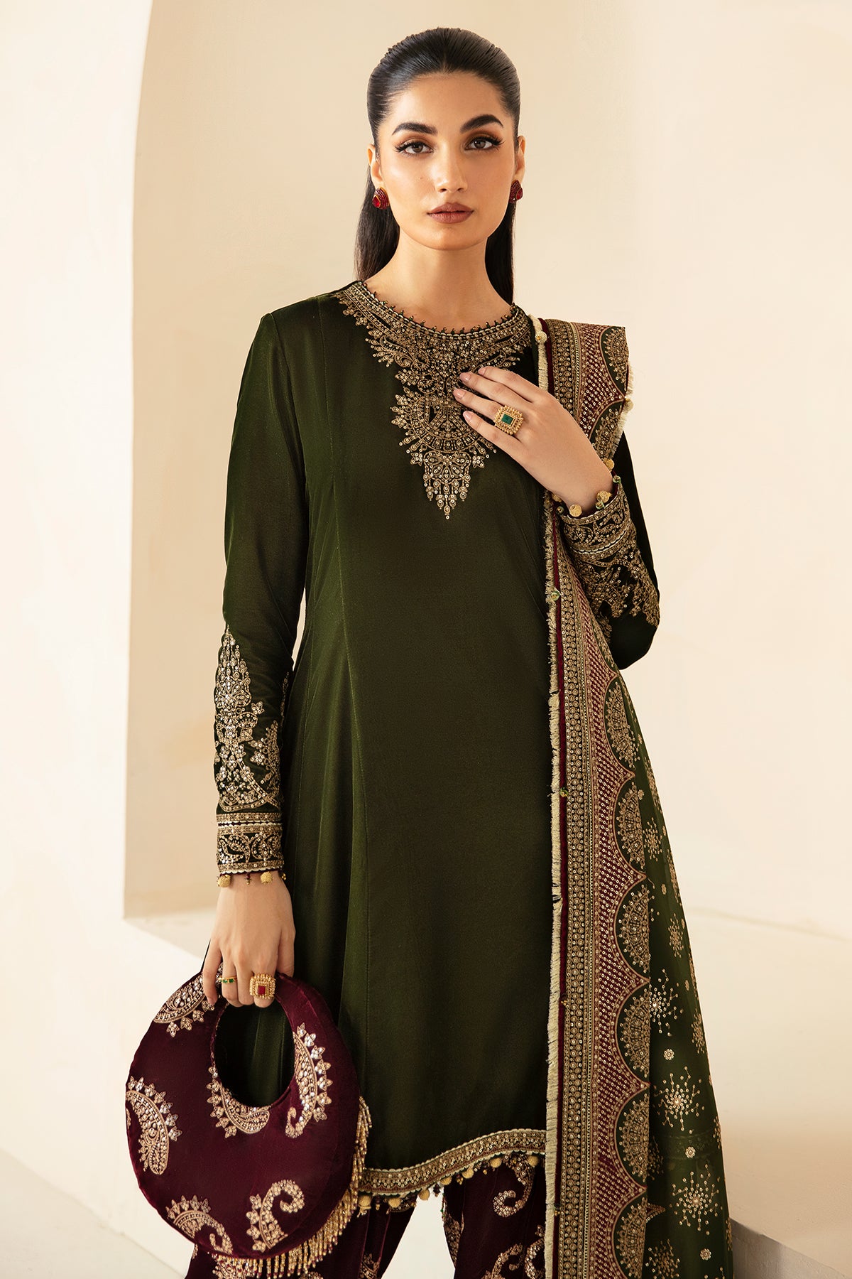 Embroidered Velvet Formal VF-2029