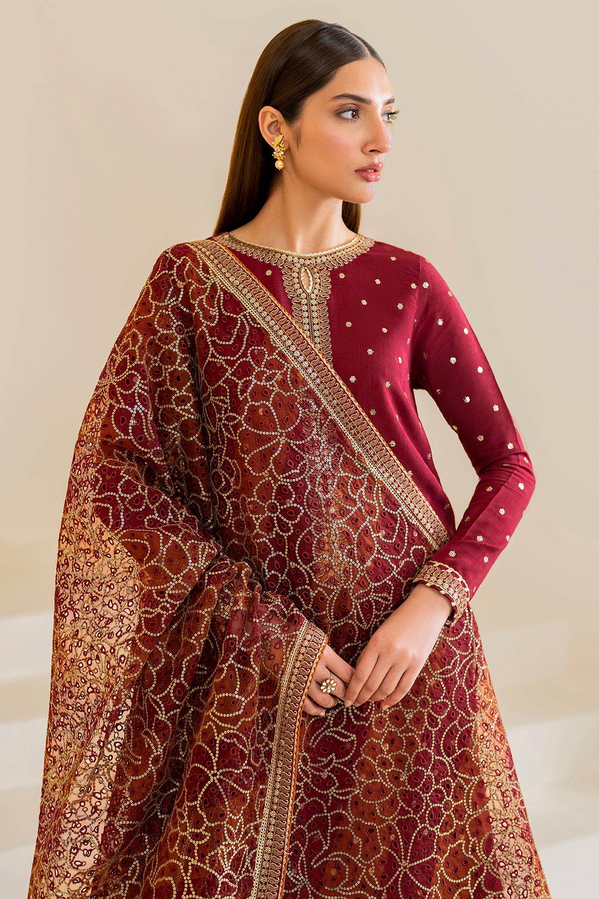 Embroidered Raw Silk UR-7017