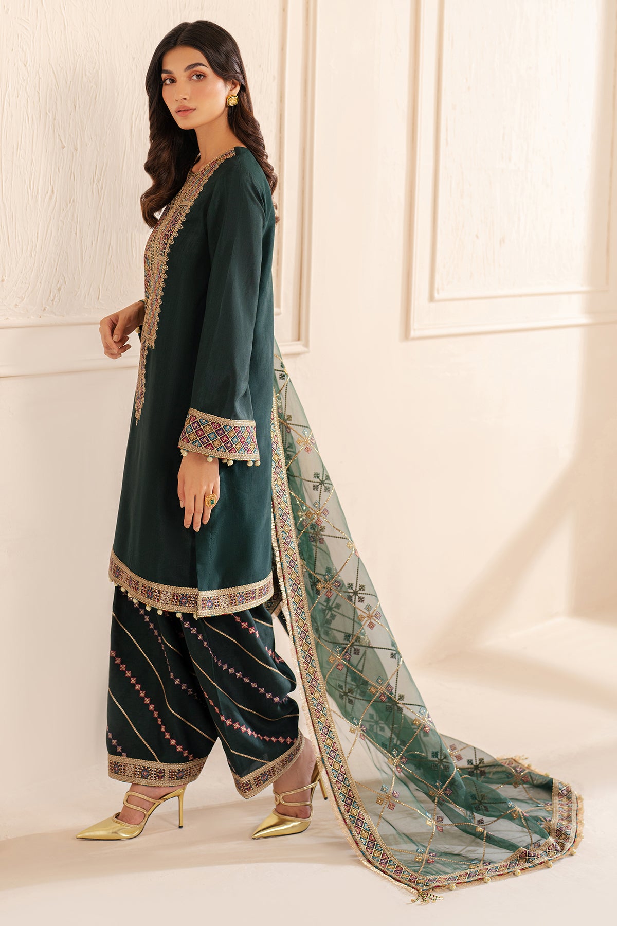 Embroidered Raw Silk UR-7049