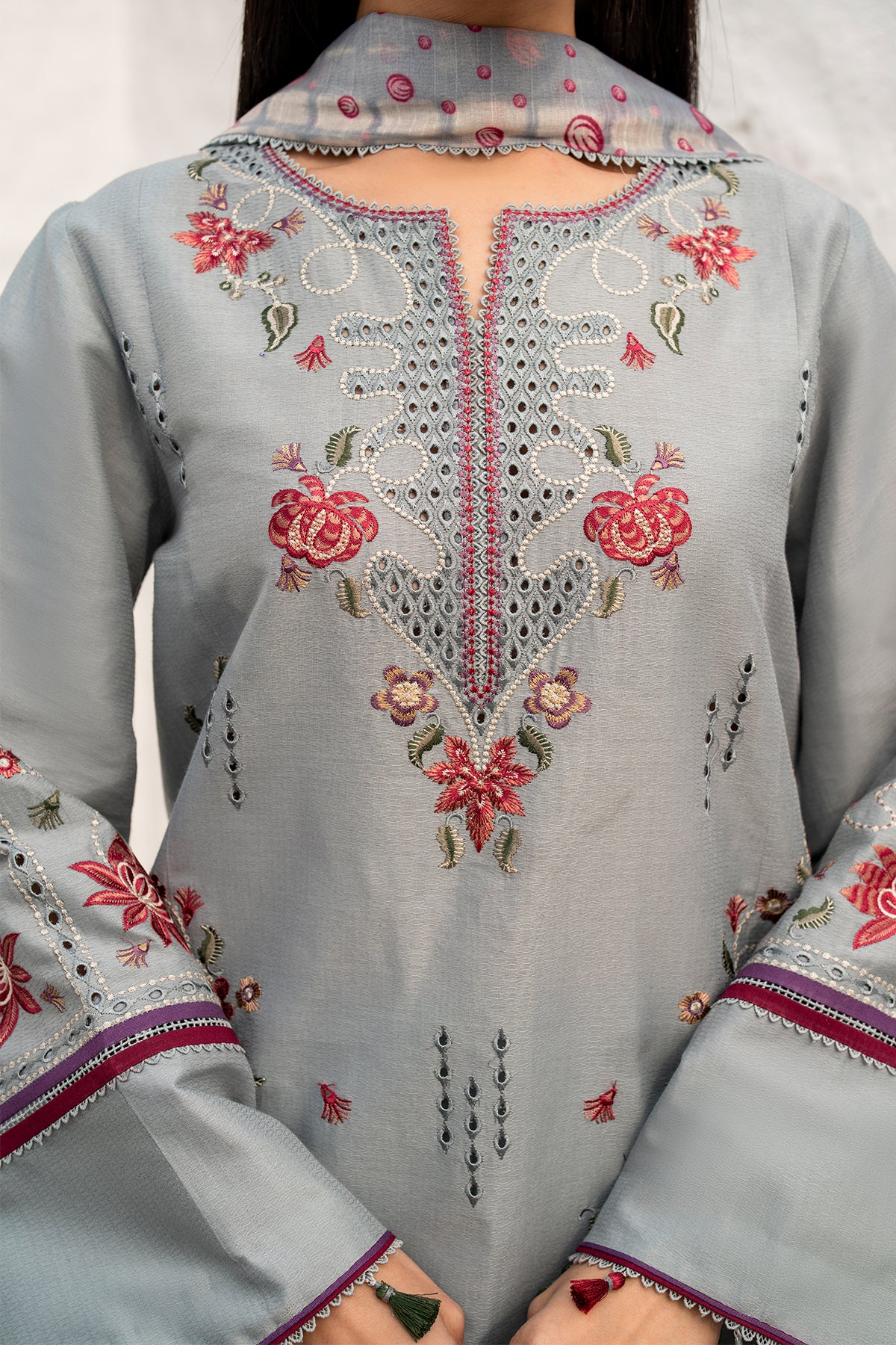 EMBROIDERED DOBBY LAWN RTW - 1172