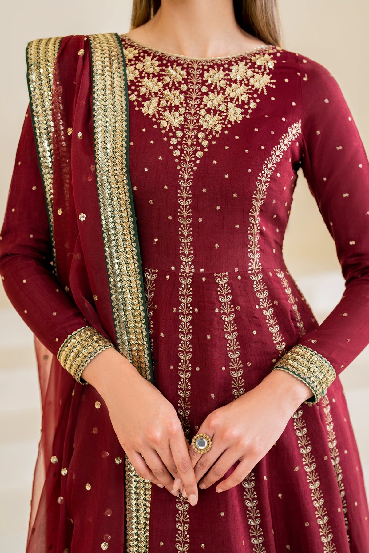 Embroidered Raw Silk UR-7018