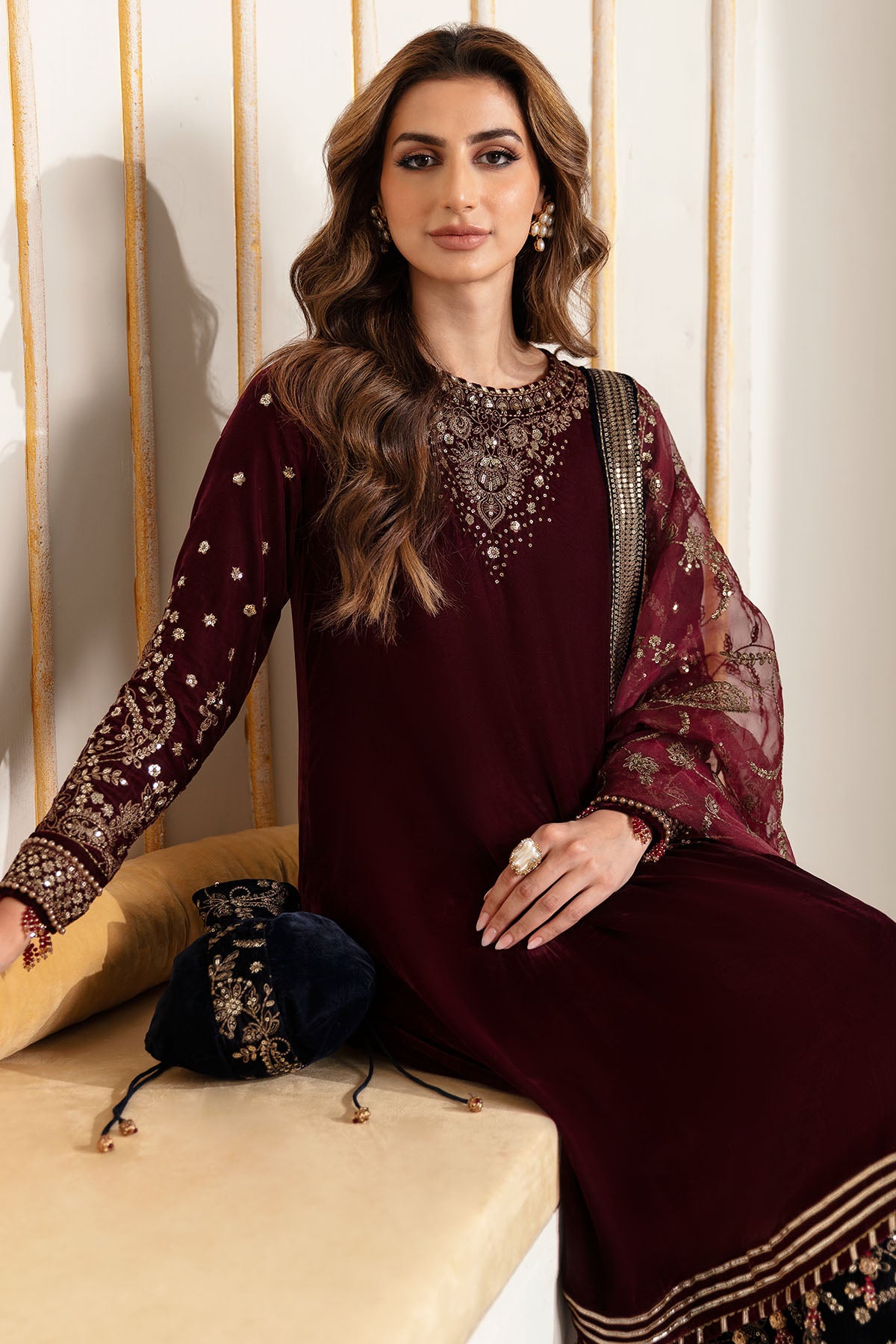 Embroidered Velvet Formal VF-2018