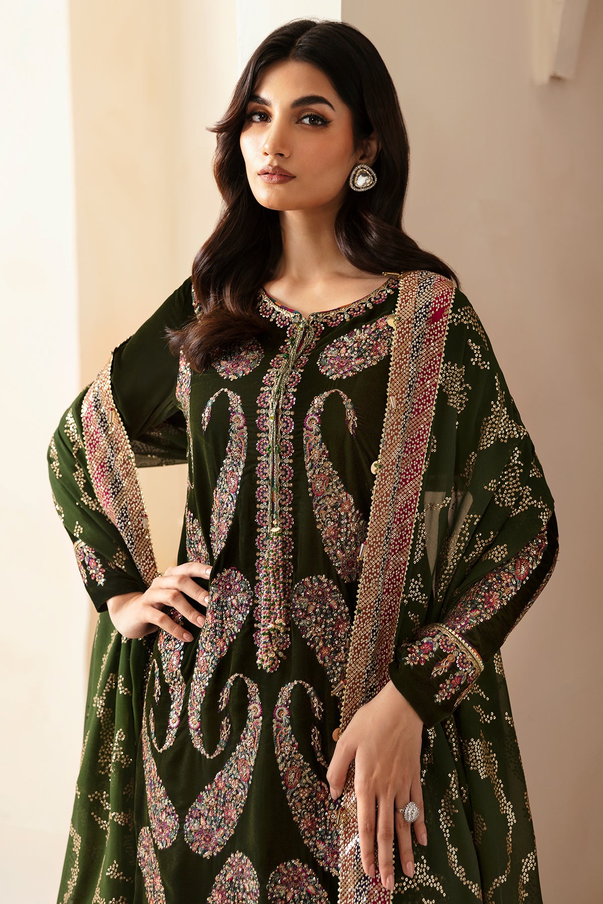 Embroidered Velvet Formal VF-2023