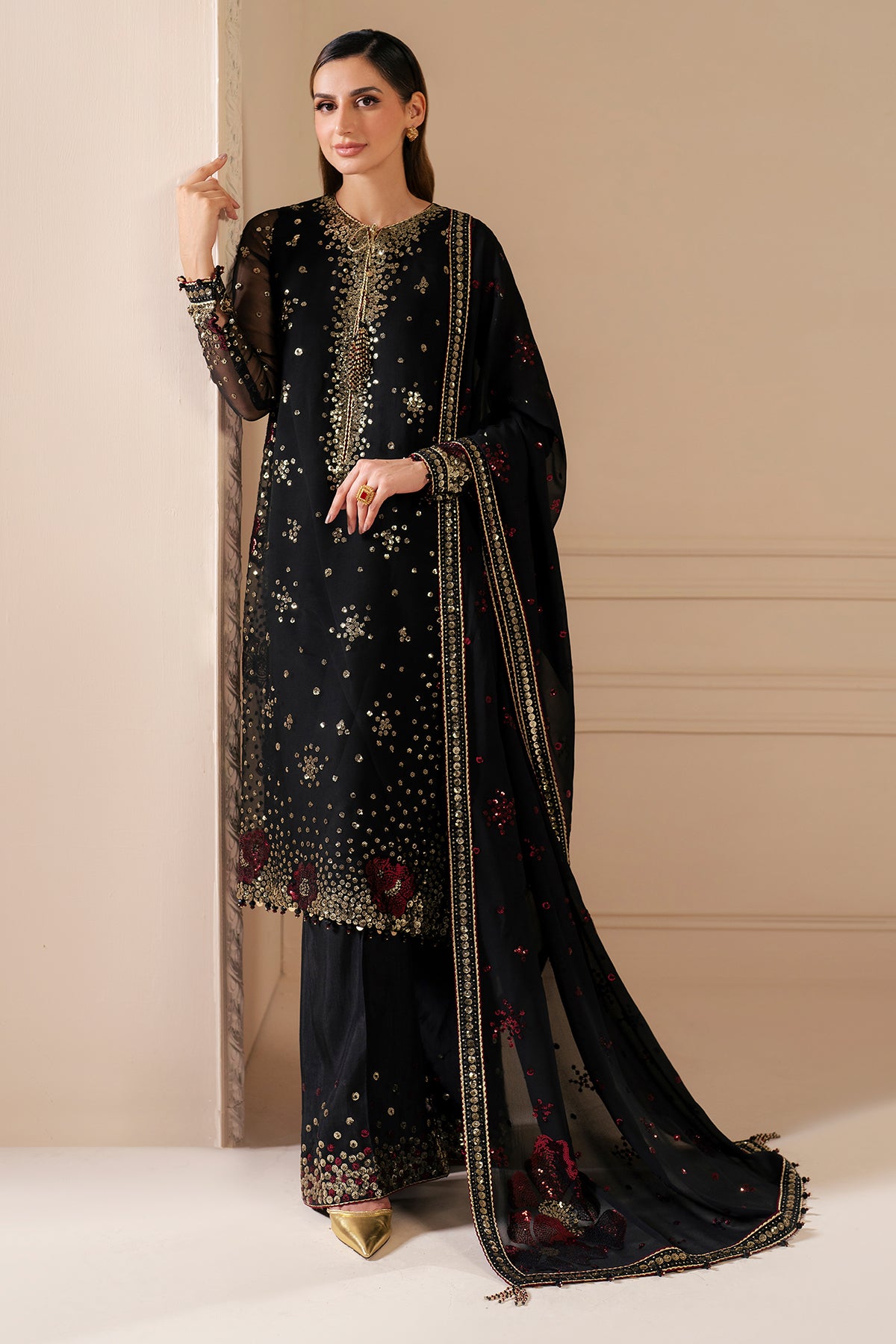 EMBROIDERED CHIFFON UC-3070