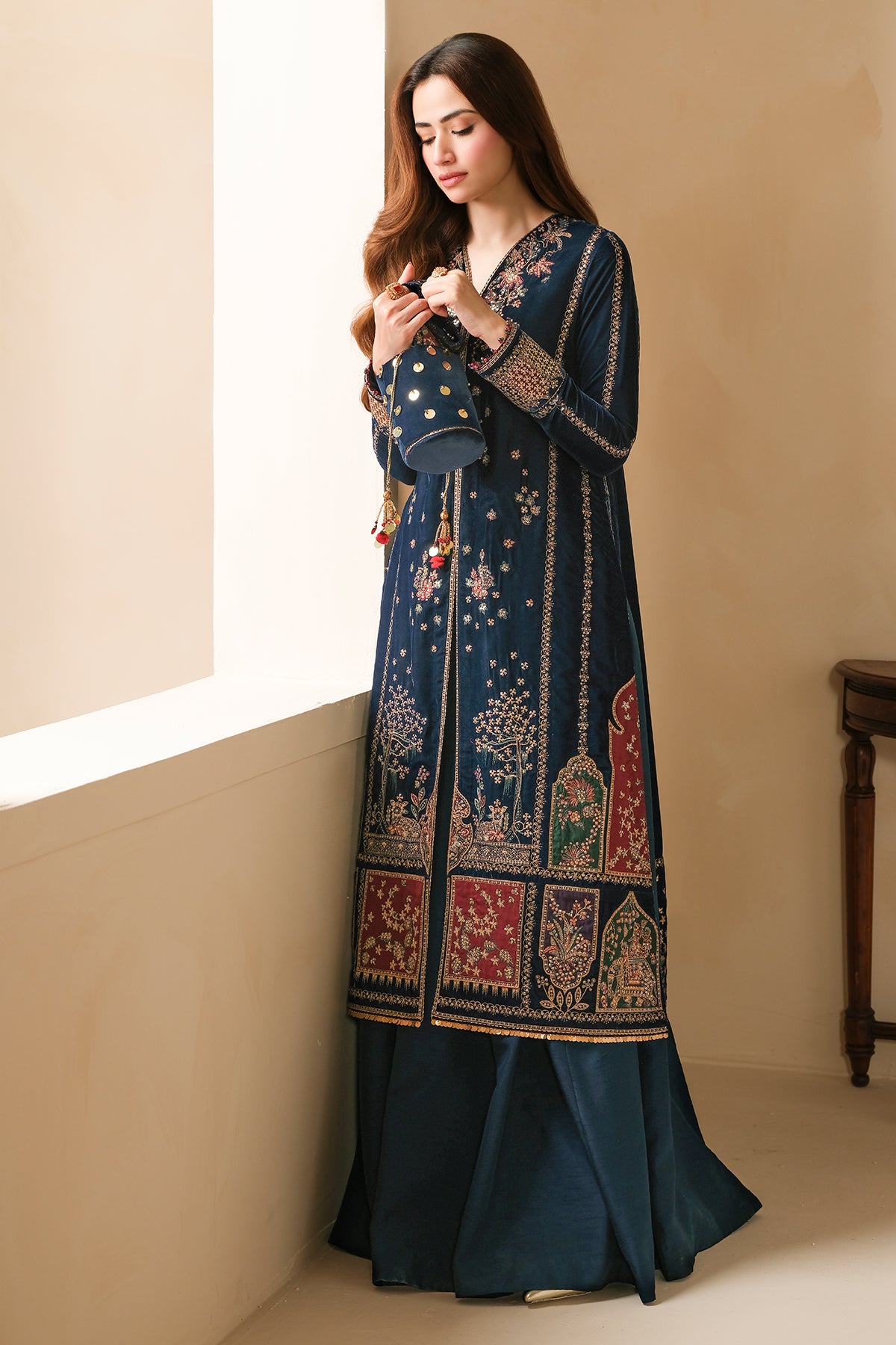 Embroidered Velvet Formal VF-2035