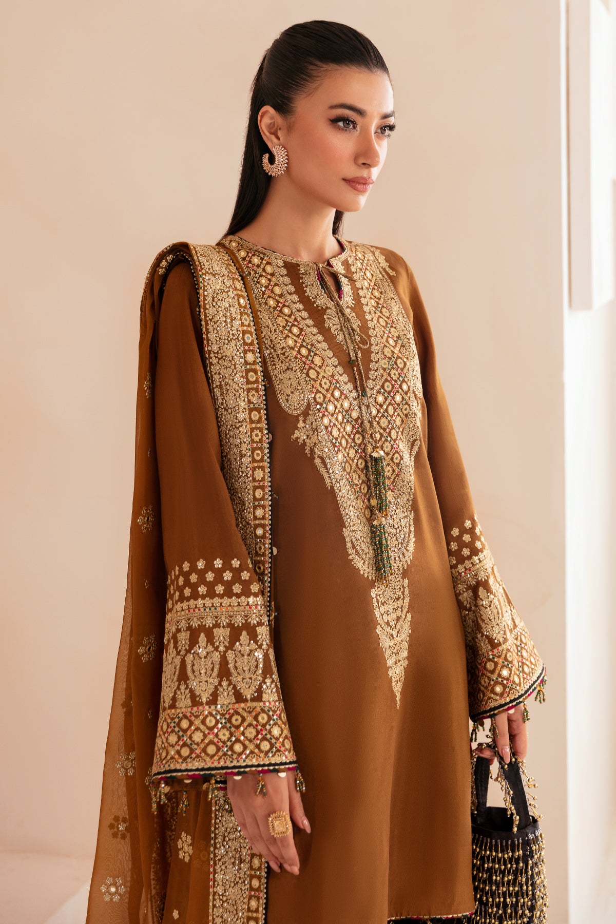 Premium Embroidered Raw Silk UR-7037