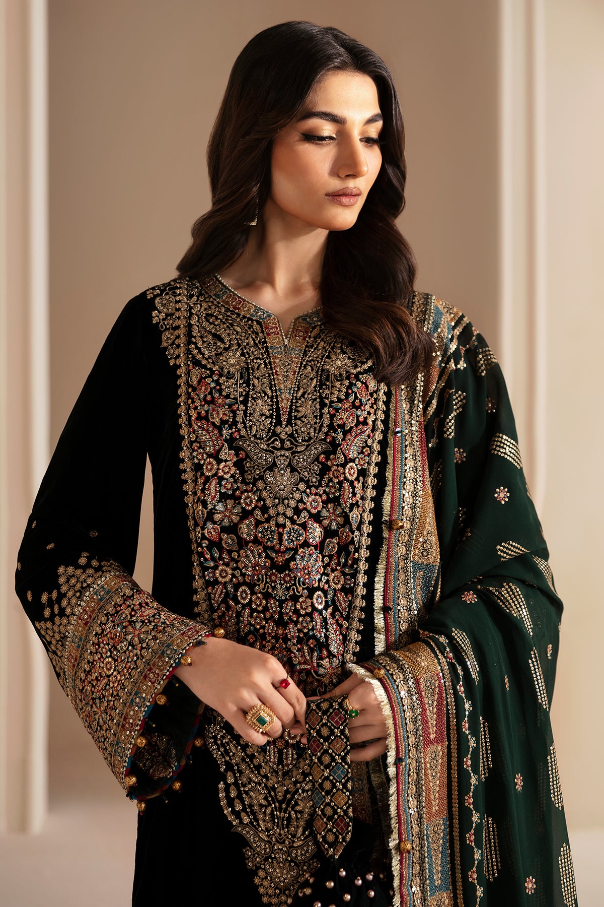 Embroidered Velvet Formal VF-2025