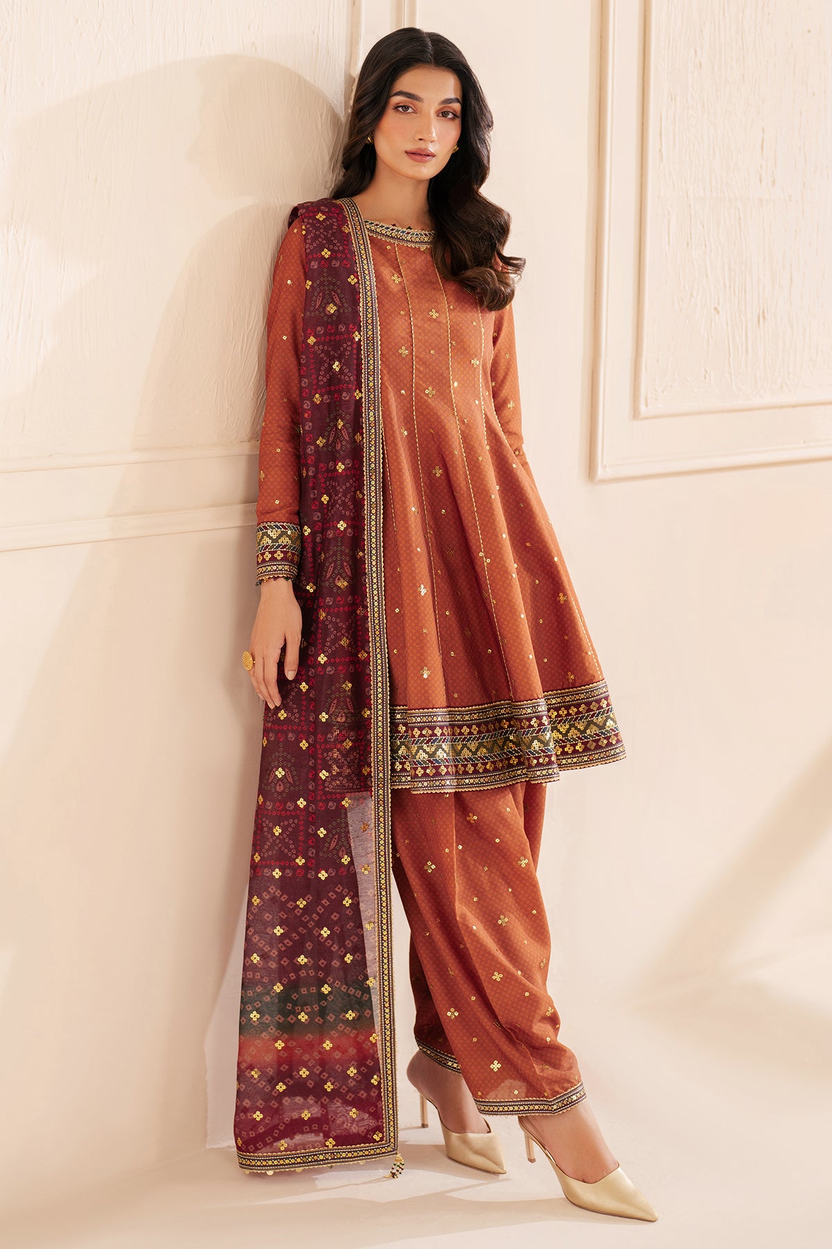 Embroidered Raw Silk UR-7050