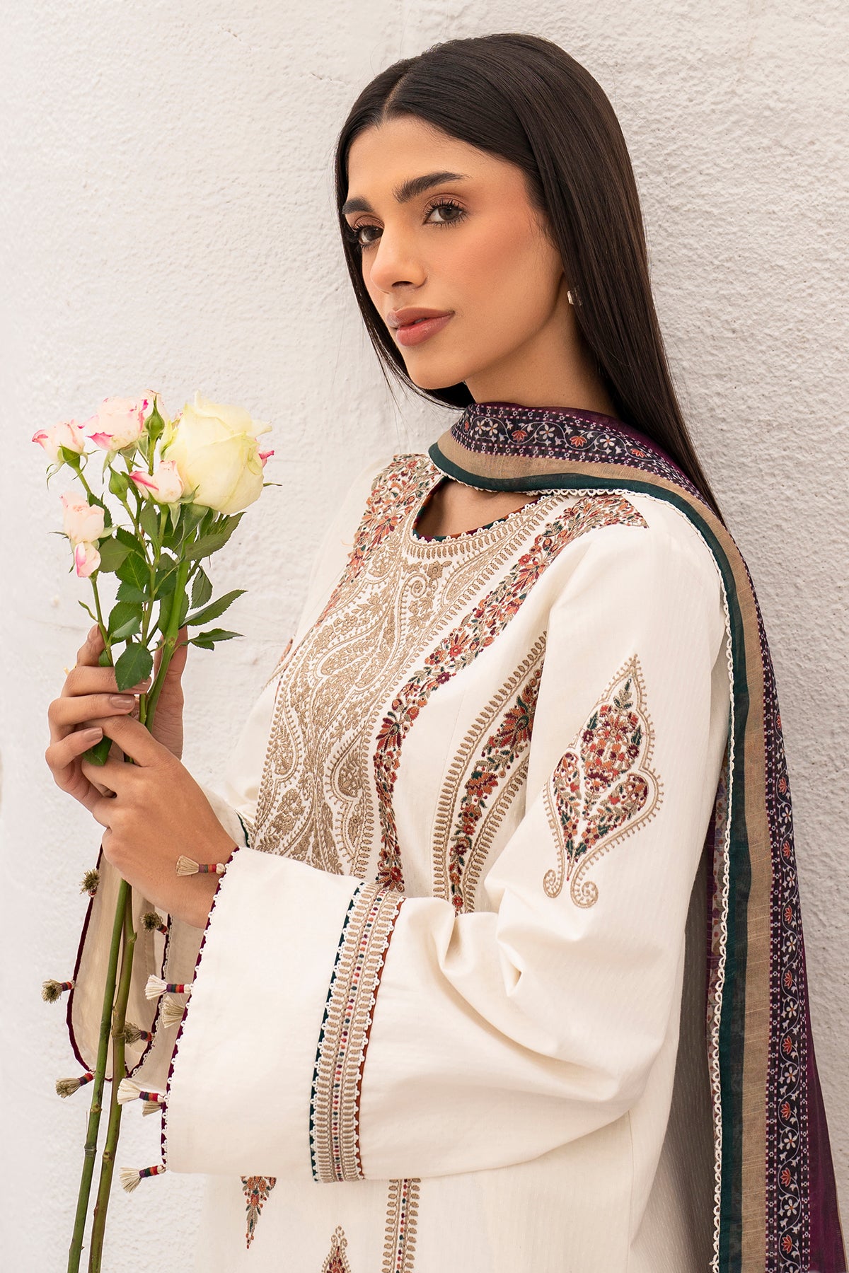 EMBROIDERED DOBBY LAWN RTW - 1173