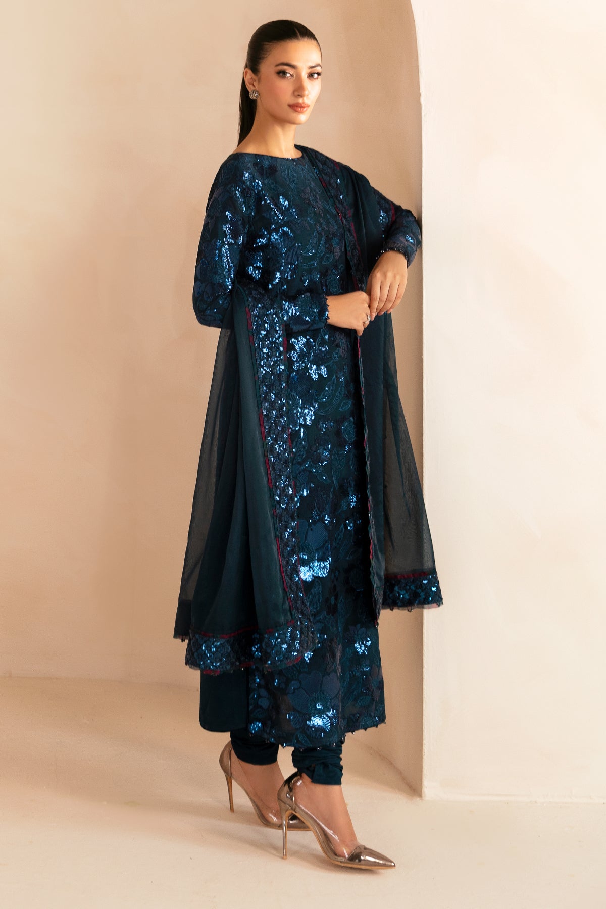 Premium Embroidered Raw Silk UR-7041