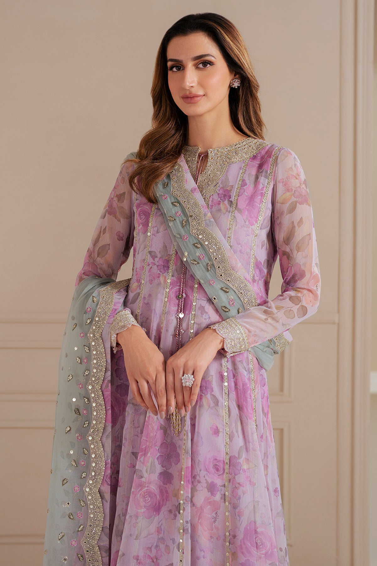 EMBROIDERED CHIFFON UC-3071