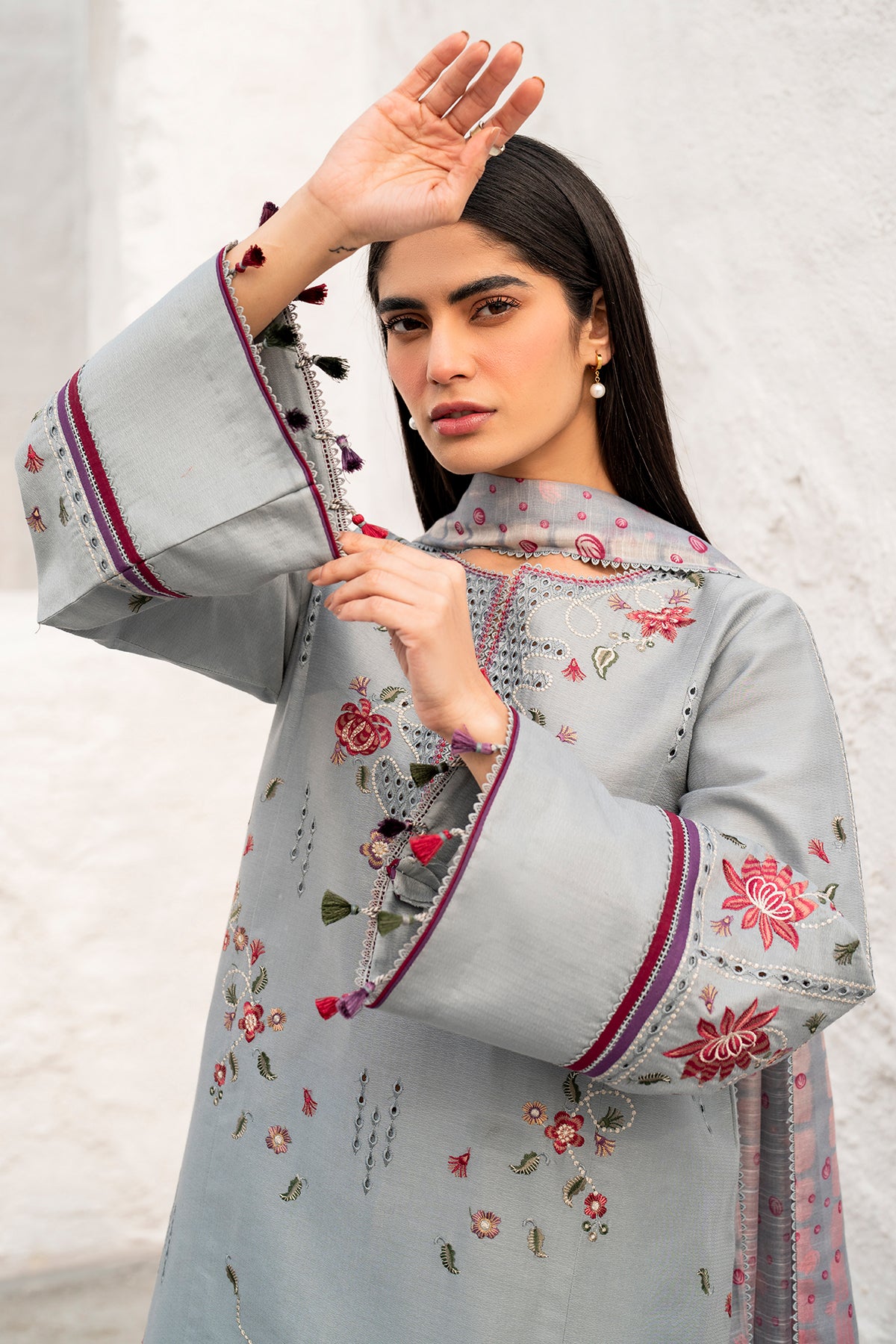 EMBROIDERED DOBBY LAWN RTW - 1172