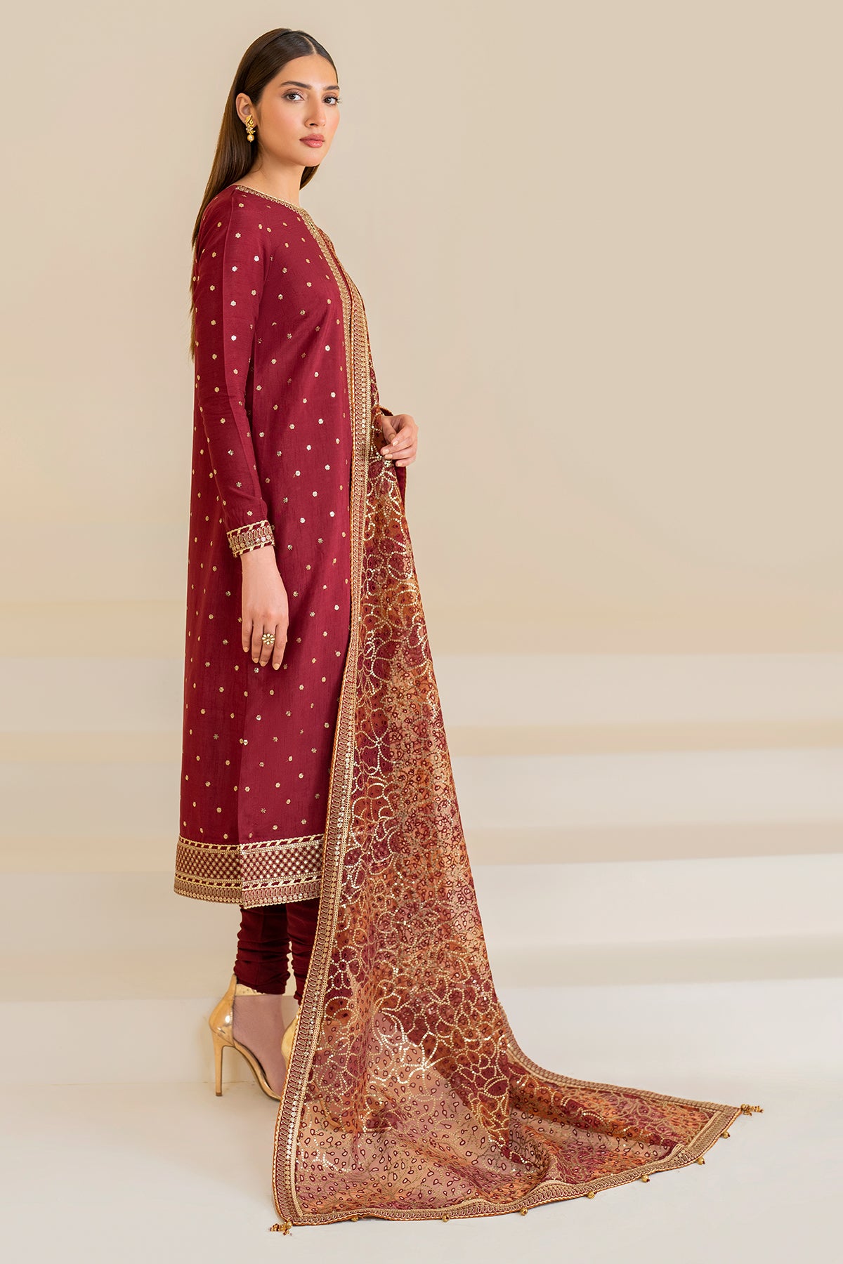 Embroidered Raw Silk UR-7017