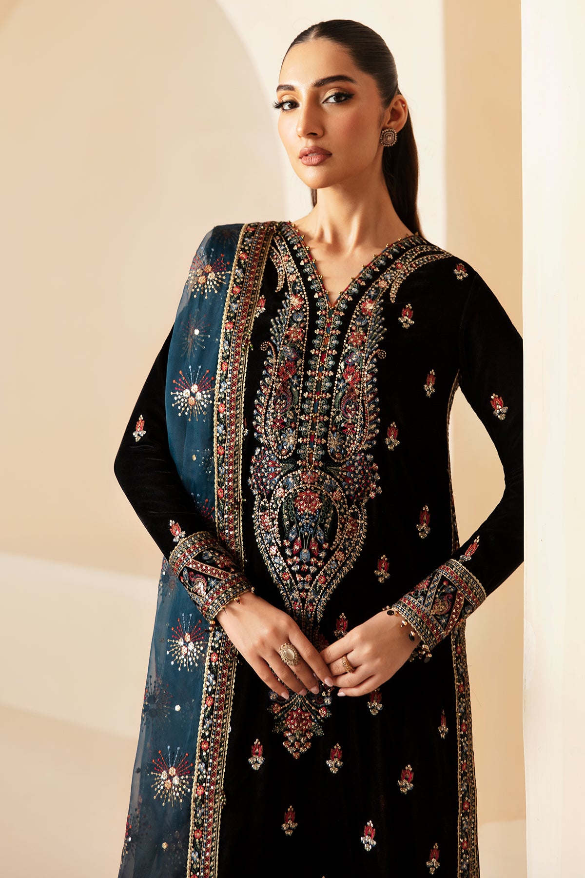 Embroidered Velvet Formal VF-2028