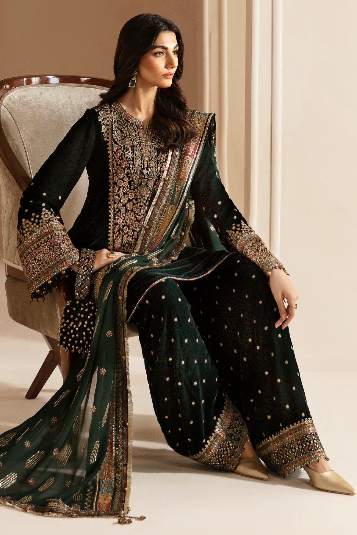 Embroidered Velvet Formal VF-2025