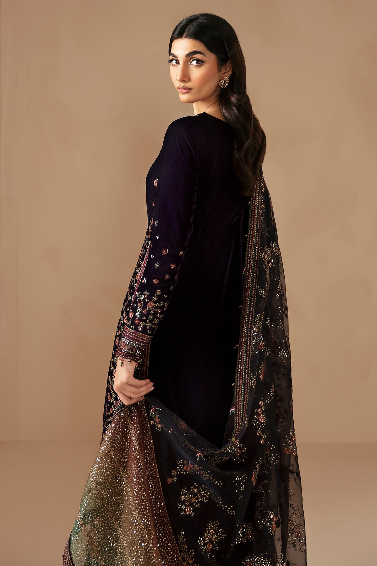 Embroidered Velvet Formal VF-2027