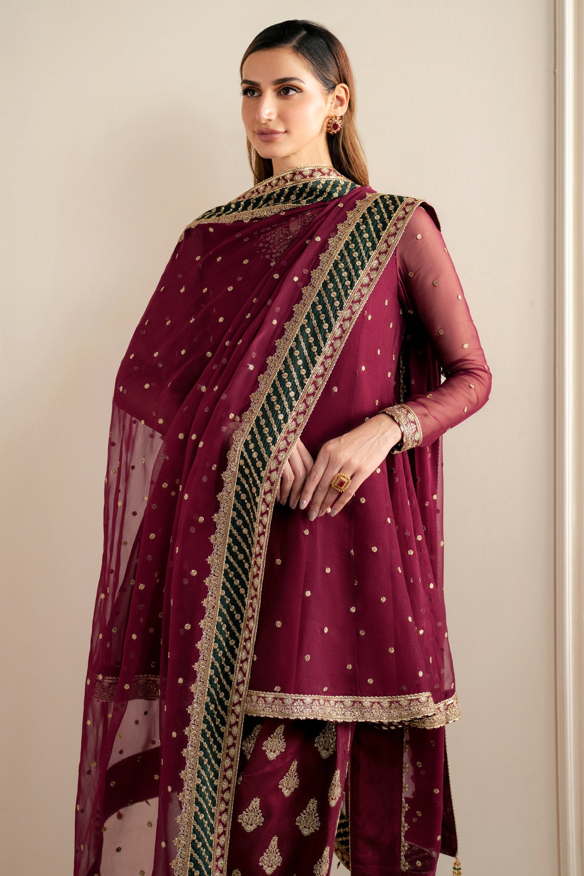 EMBROIDERED CHIFFON UC-3068