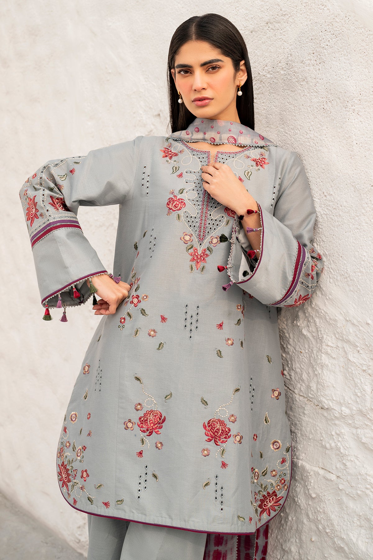 EMBROIDERED DOBBY LAWN RTW - 1172