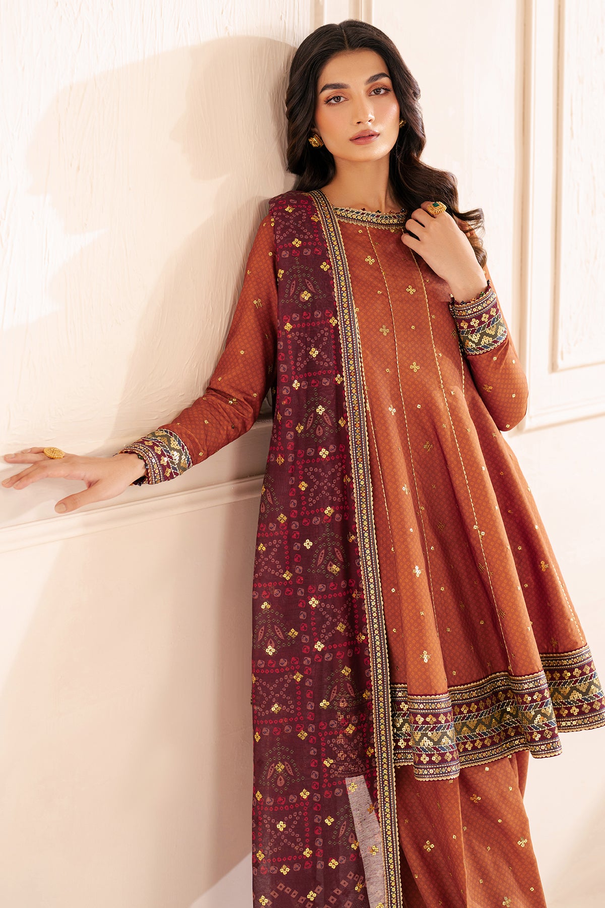 Embroidered Raw Silk UR-7050