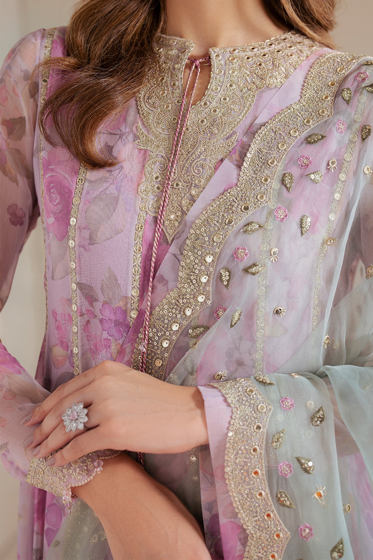 EMBROIDERED CHIFFON UC-3071