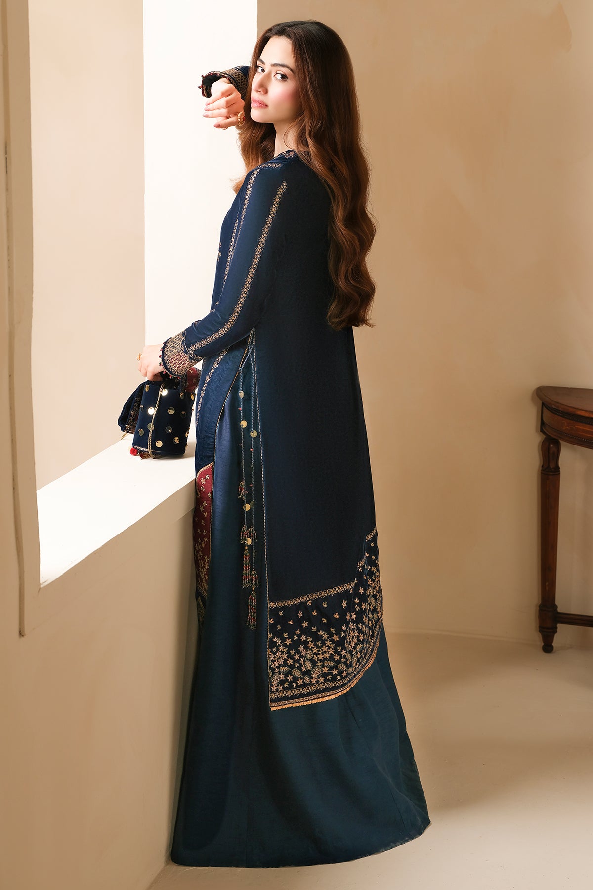 Embroidered Velvet Formal VF-2035