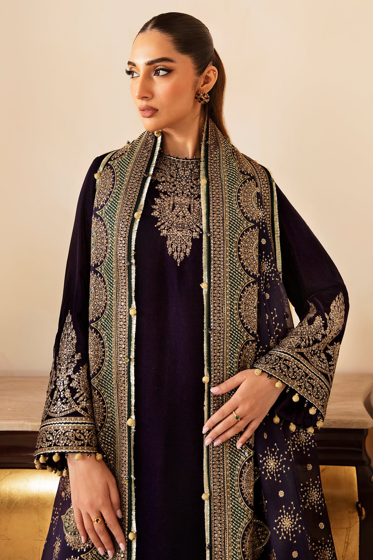 Embroidered Velvet Formal VF-2030