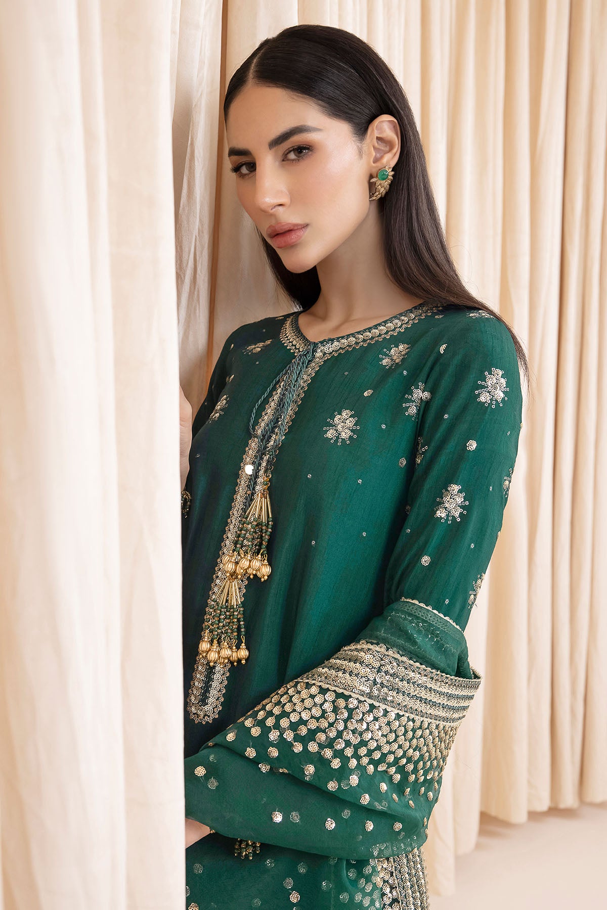 Embroidered Raw Silk UR-7003