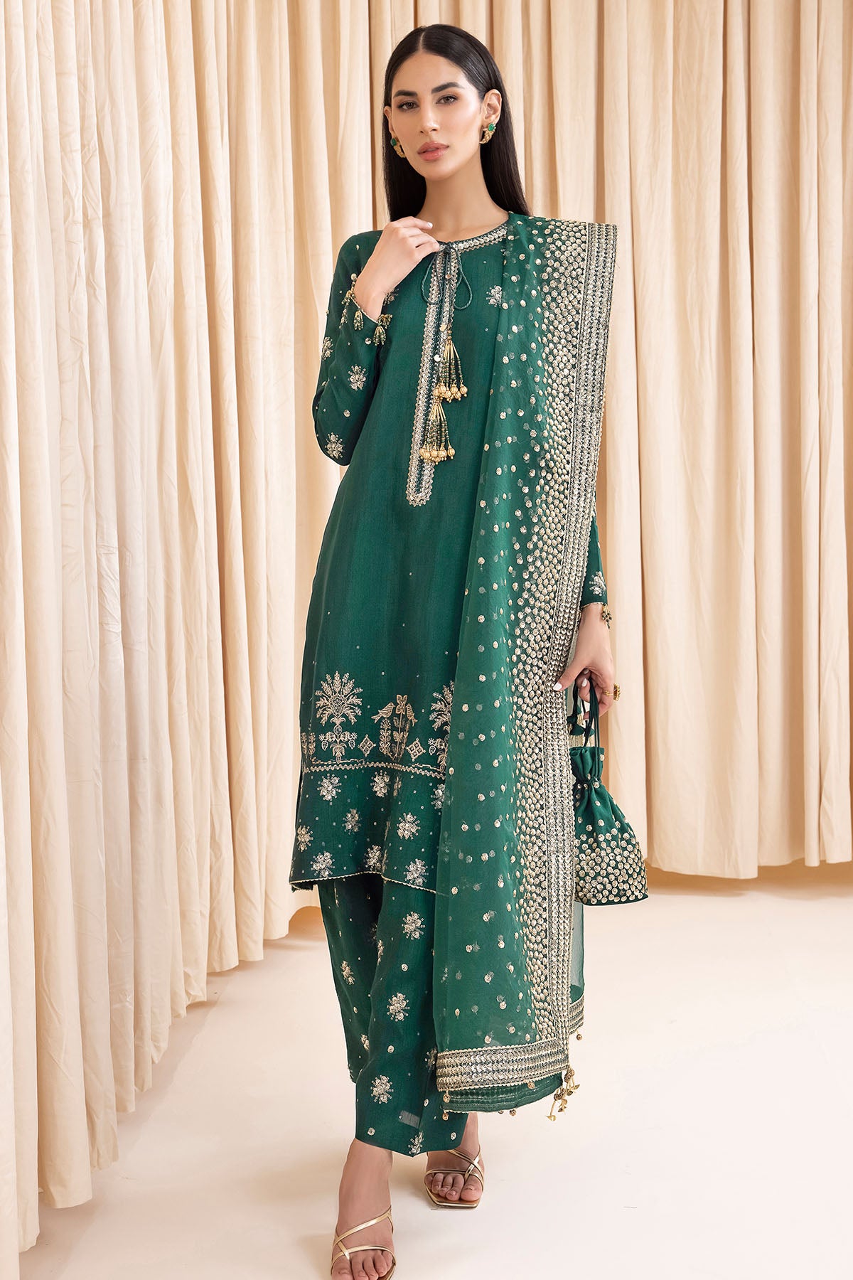 Embroidered Raw Silk UR-7003