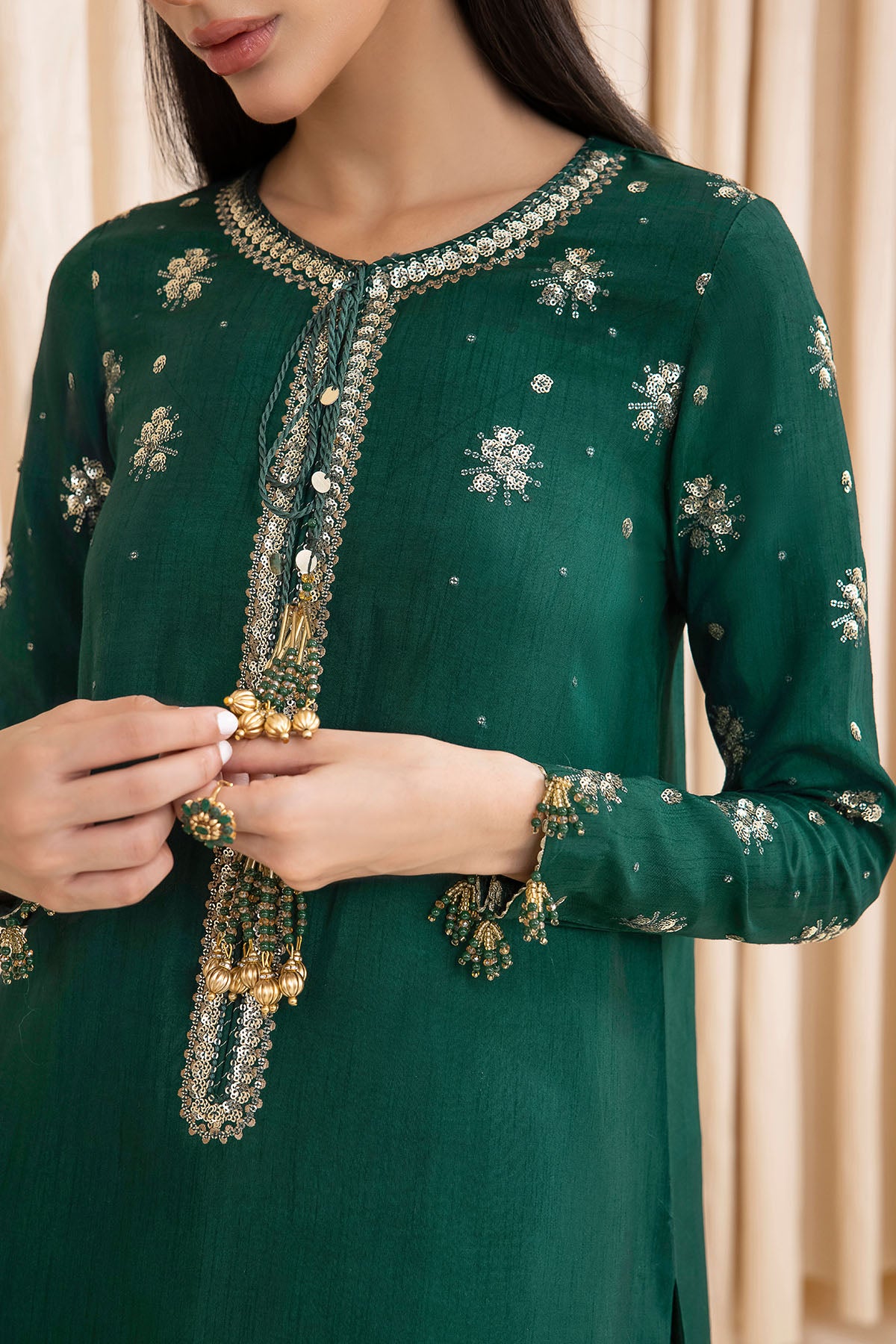 Embroidered Raw Silk UR-7003