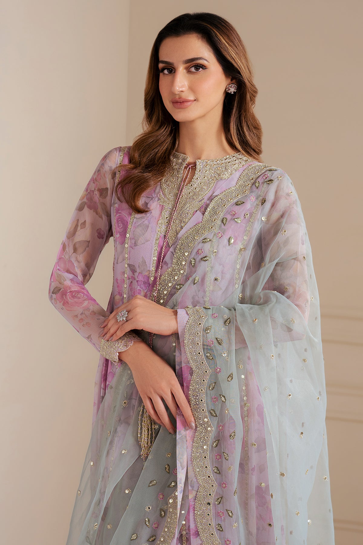 EMBROIDERED CHIFFON UC-3071