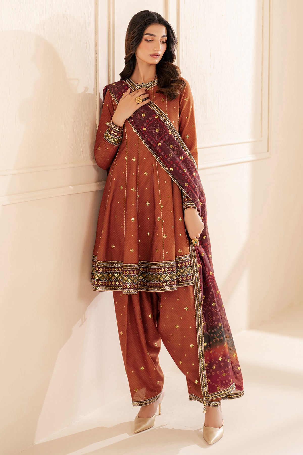 Embroidered Raw Silk UR-7050