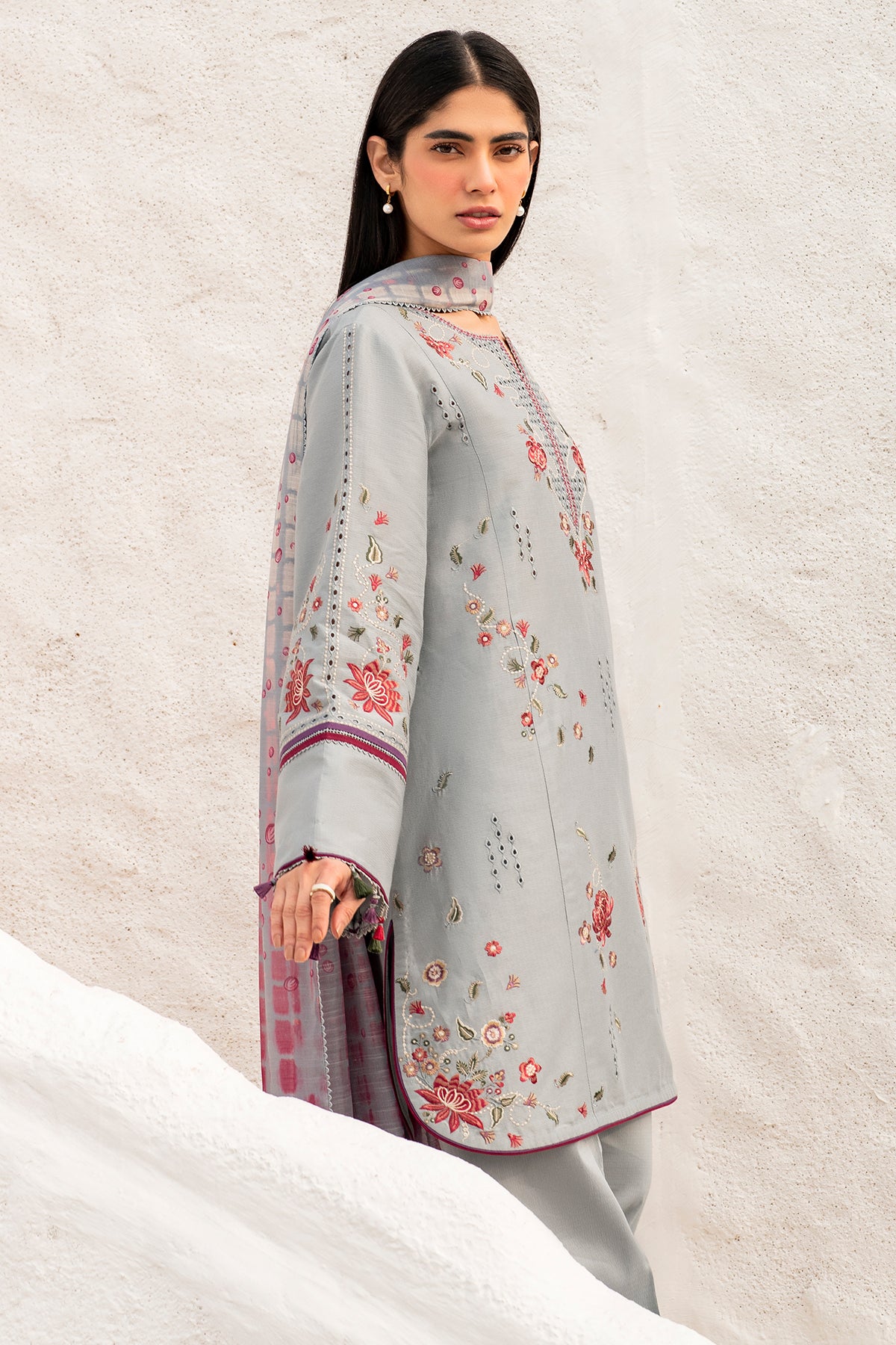 EMBROIDERED DOBBY LAWN RTW - 1172