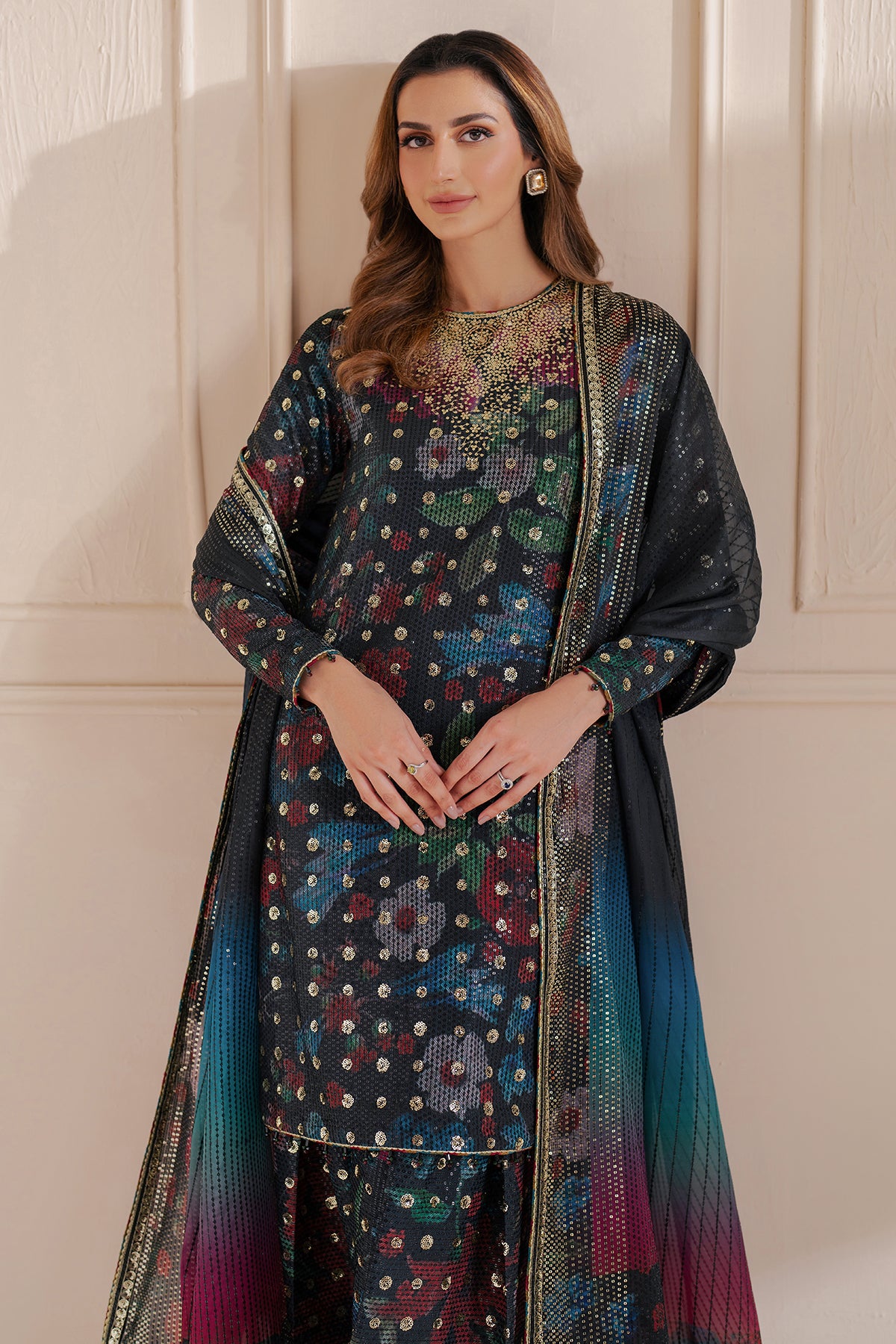 Embroidered Raw Silk UR-7051